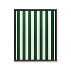 Large Forest Green and White Rustic Vertical Beach Stripes Framed Canvas Print Gallery Image 8