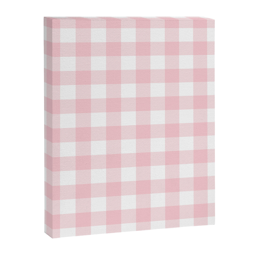 Large Valentine Soft Blush Pink and White Buffalo Check Plaid Canvas Print Gallery Image 8