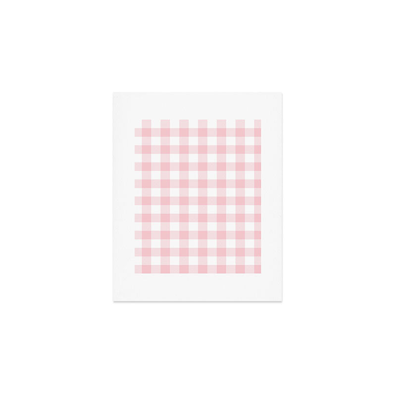 Large Valentine Soft Blush Pink and White Buffalo Check Plaid Art Print Gallery Image 1
