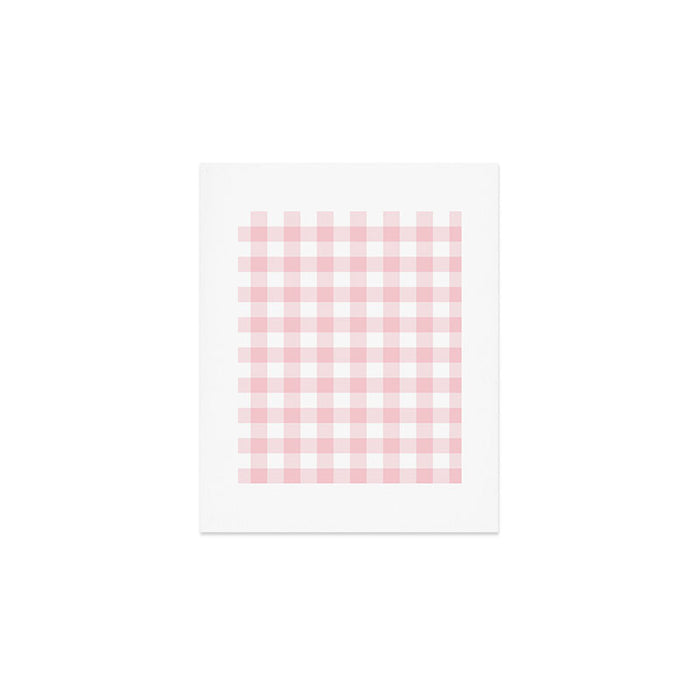 Large Valentine Soft Blush Pink and White Buffalo Check Plaid Art Print Gallery Image 1