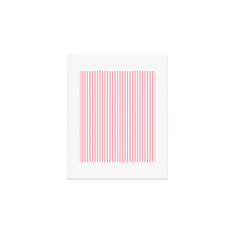 Light Pink and White Vertical Stripe Pattern for Refined Interior Design Art Print Gallery Image 1