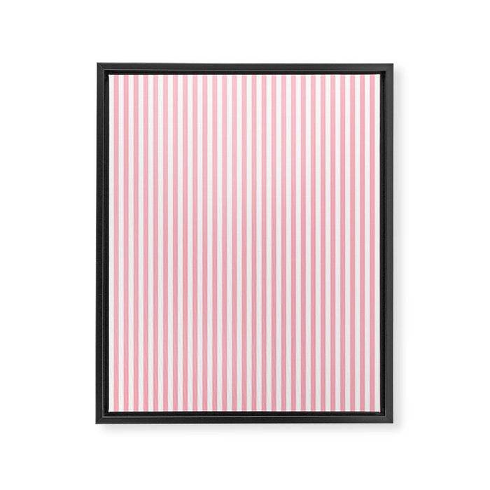 Light Pink and White Vertical Stripe Pattern for Refined Interior Design Framed Canvas Print Gallery Image 1