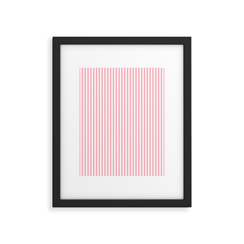 Light Pink and White Vertical Stripe Pattern for Refined Interior Design Framed Art Print Gallery Image 6