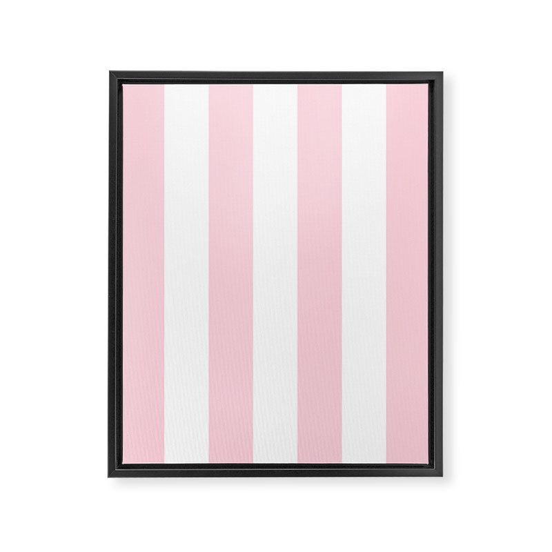Light Soft Pastel Pink Beach Hut Stripes Framed Canvas Print Gallery Image 8