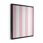 Light Soft Pastel Pink Beach Hut Stripes Framed Canvas Print Gallery Image 2