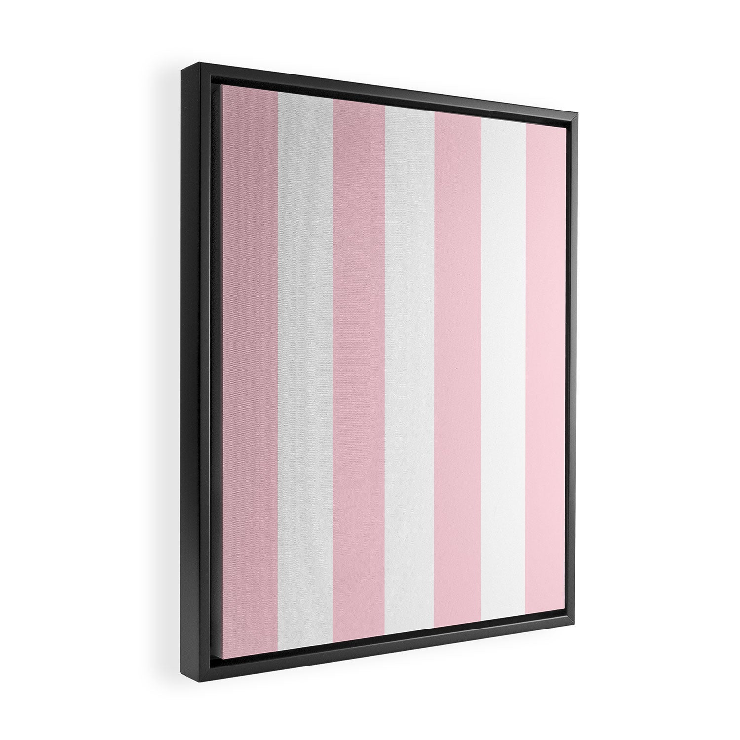 Light Soft Pastel Pink Beach Hut Stripes Framed Canvas Print Gallery Image 2