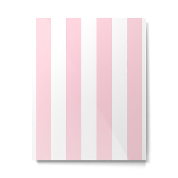 Light Soft Pastel Pink Beach Hut Stripes Metal Print Gallery Image 1