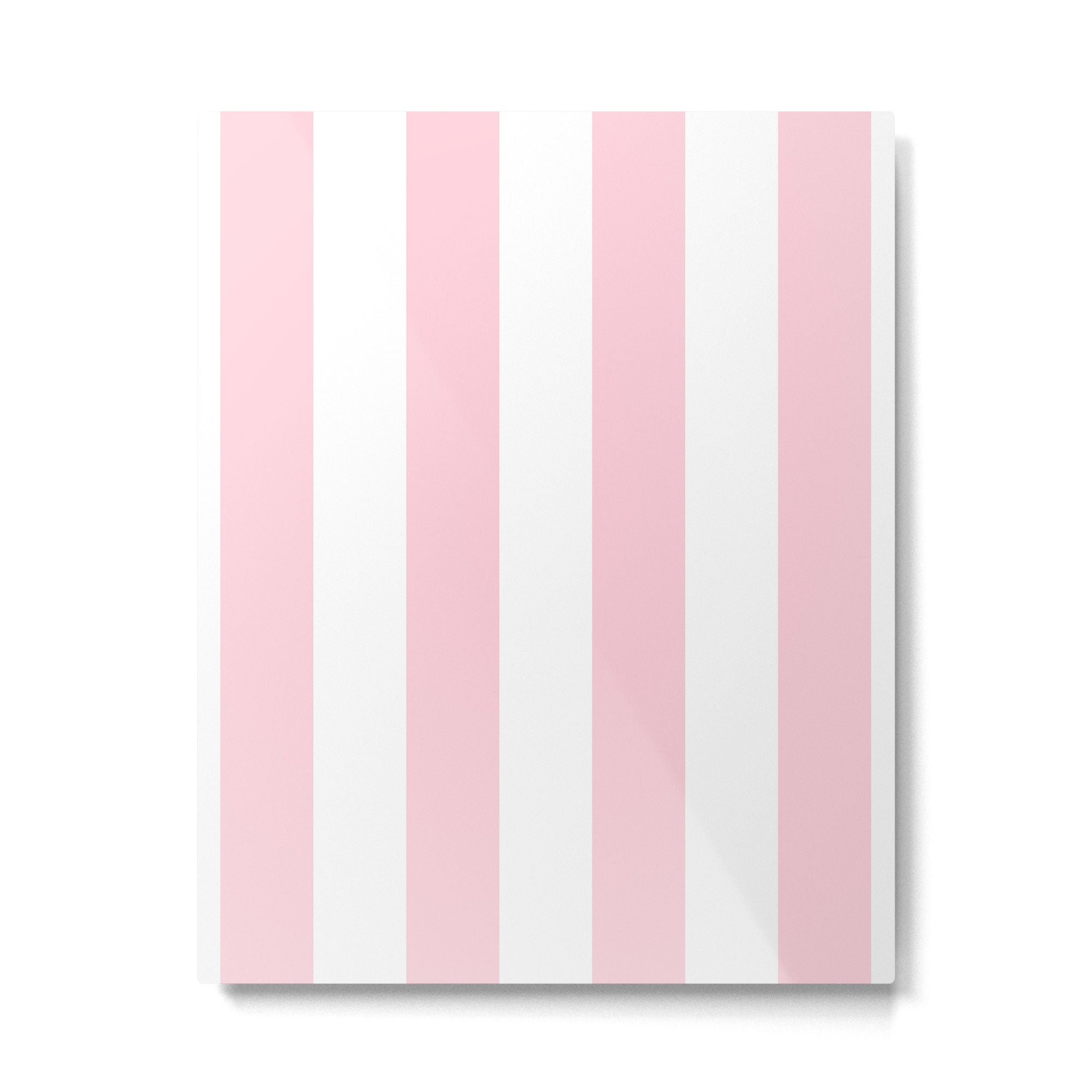 Light Soft Pastel Pink Beach Hut Stripes Metal Print Gallery Image 6