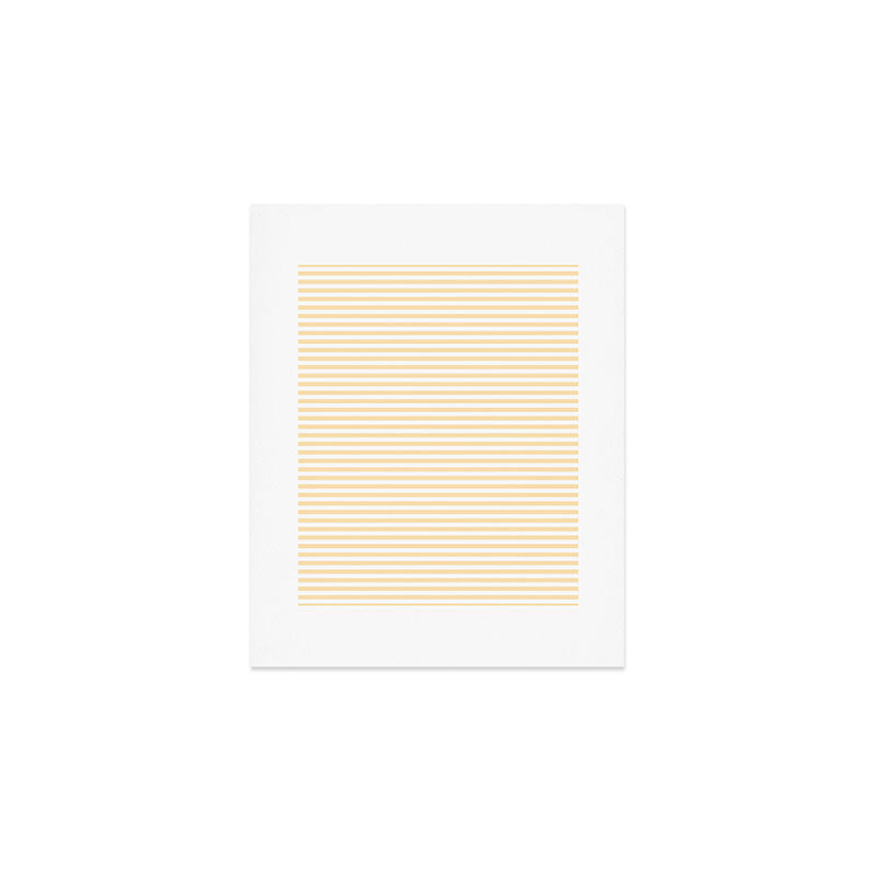 Moccasin Yellow White Horizontal Stripe Pattern for Cozy Interior Accents Art Print Gallery Image 1