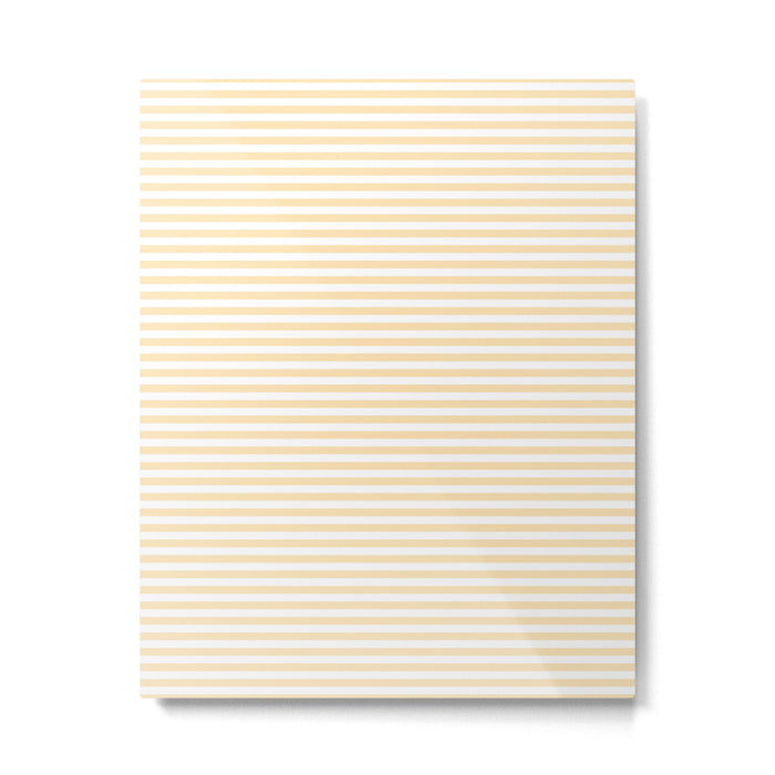 Moccasin Yellow White Horizontal Stripe Pattern for Cozy Interior Accents Metal Print Gallery Image 1