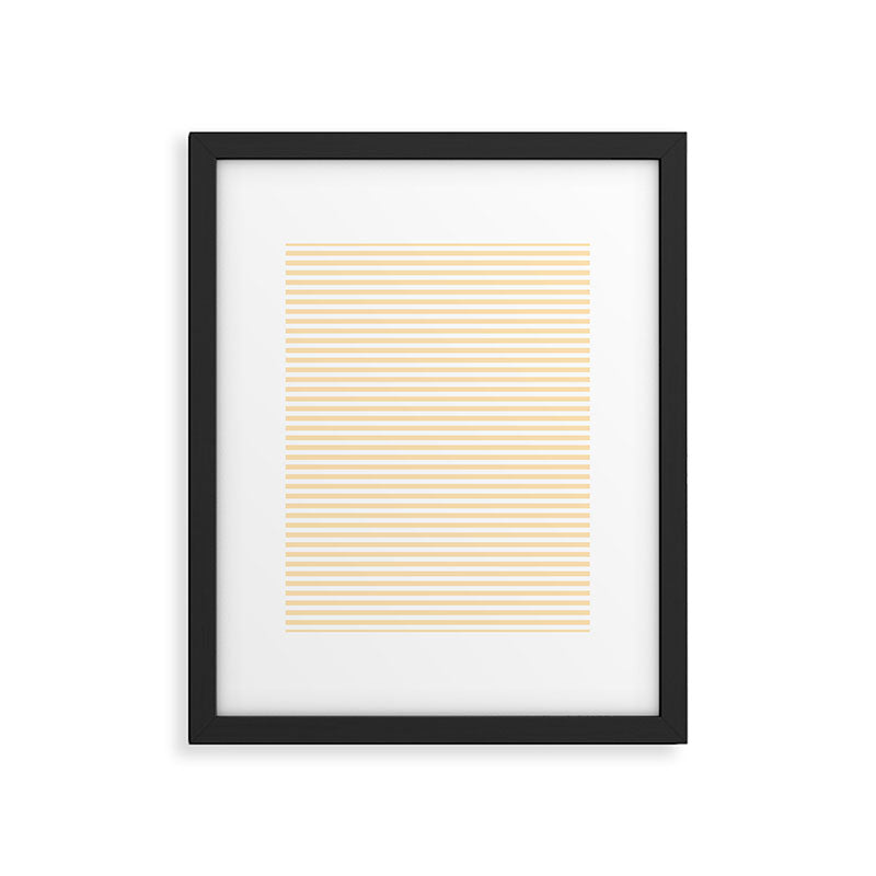 Moccasin Yellow White Horizontal Stripe Pattern for Cozy Interior Accents Framed Art Print Gallery Image 6