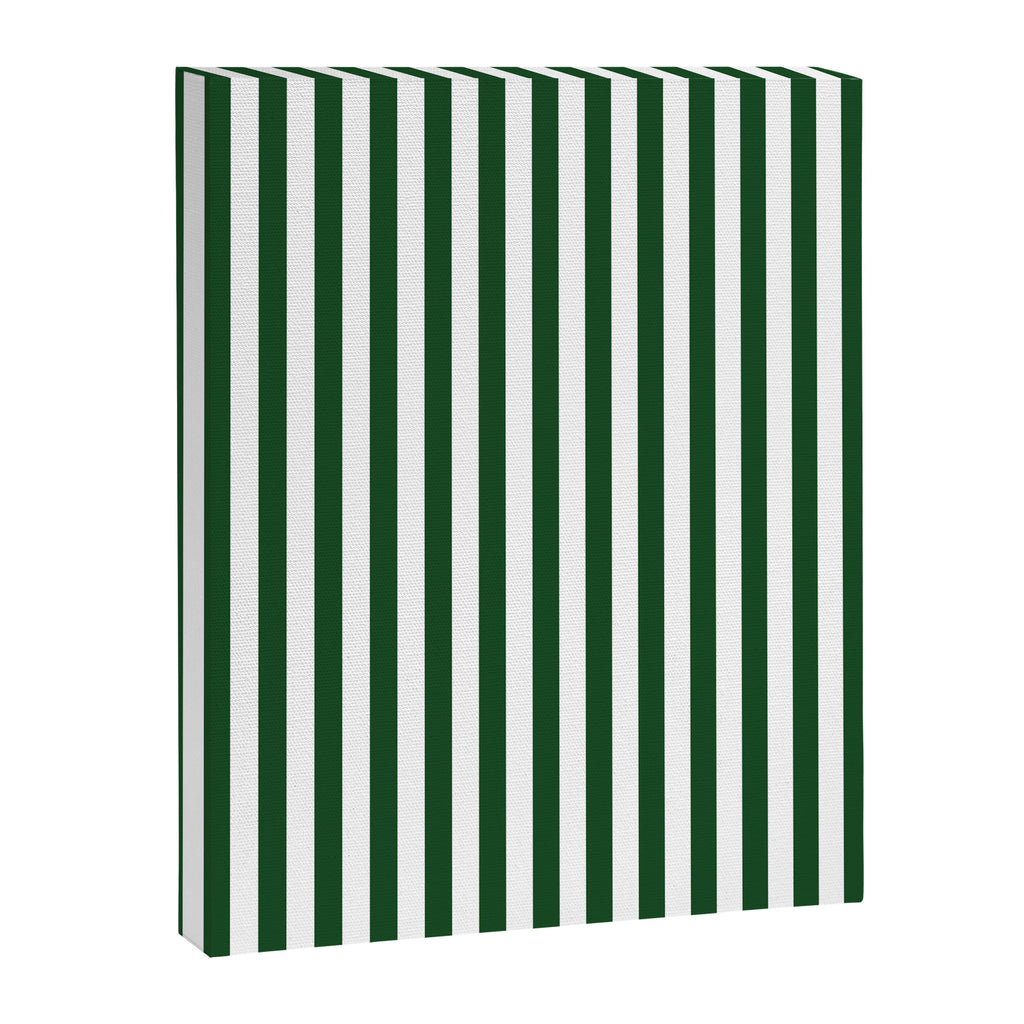 Original Forest Green and White Rustic Vertical Tent Stripes Canvas Print Gallery Image 8