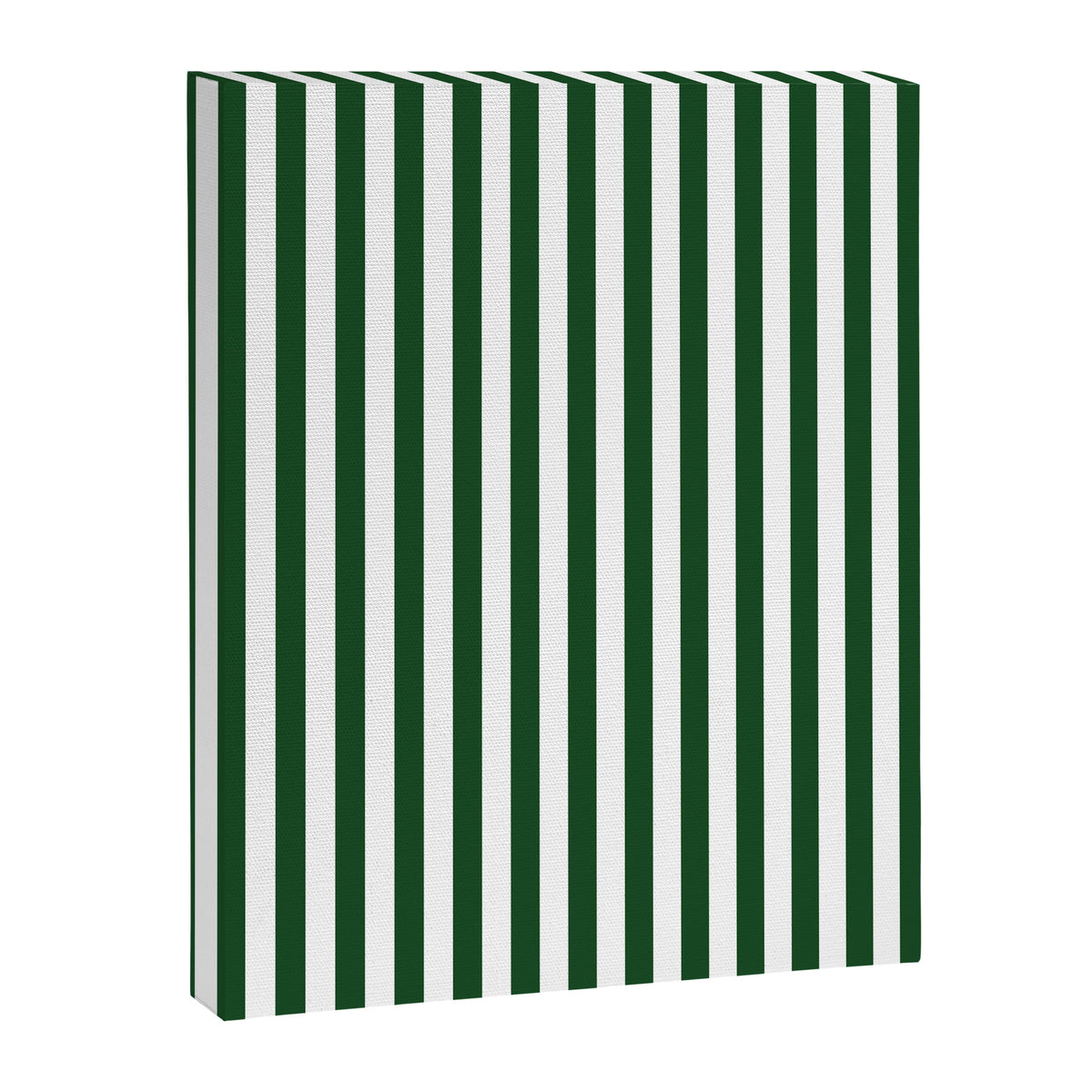 Original Forest Green and White Rustic Vertical Tent Stripes Canvas Print Gallery Image 8