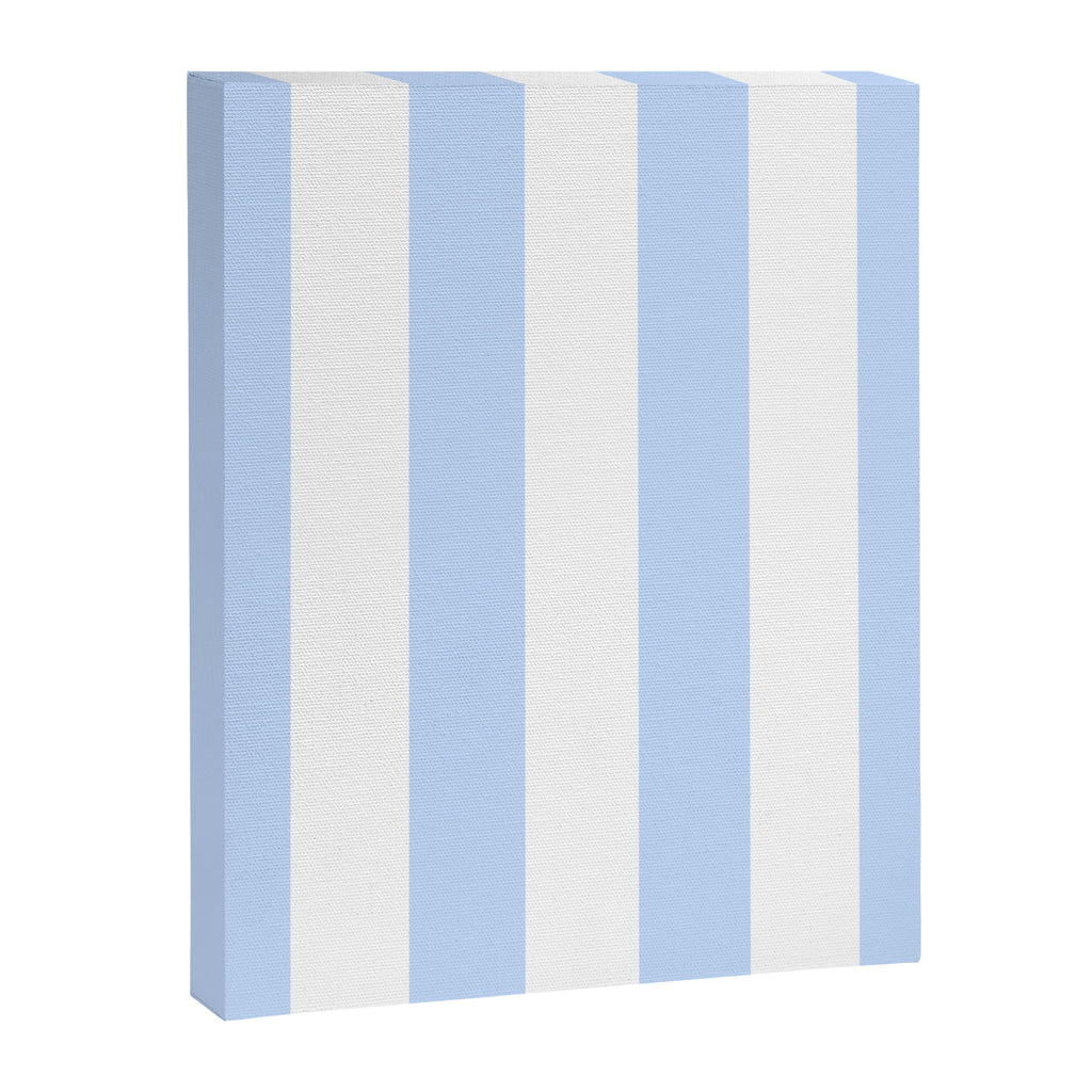 Pale Pastel Powder Blue and White Cabana Stripes Canvas Print Gallery Image 8