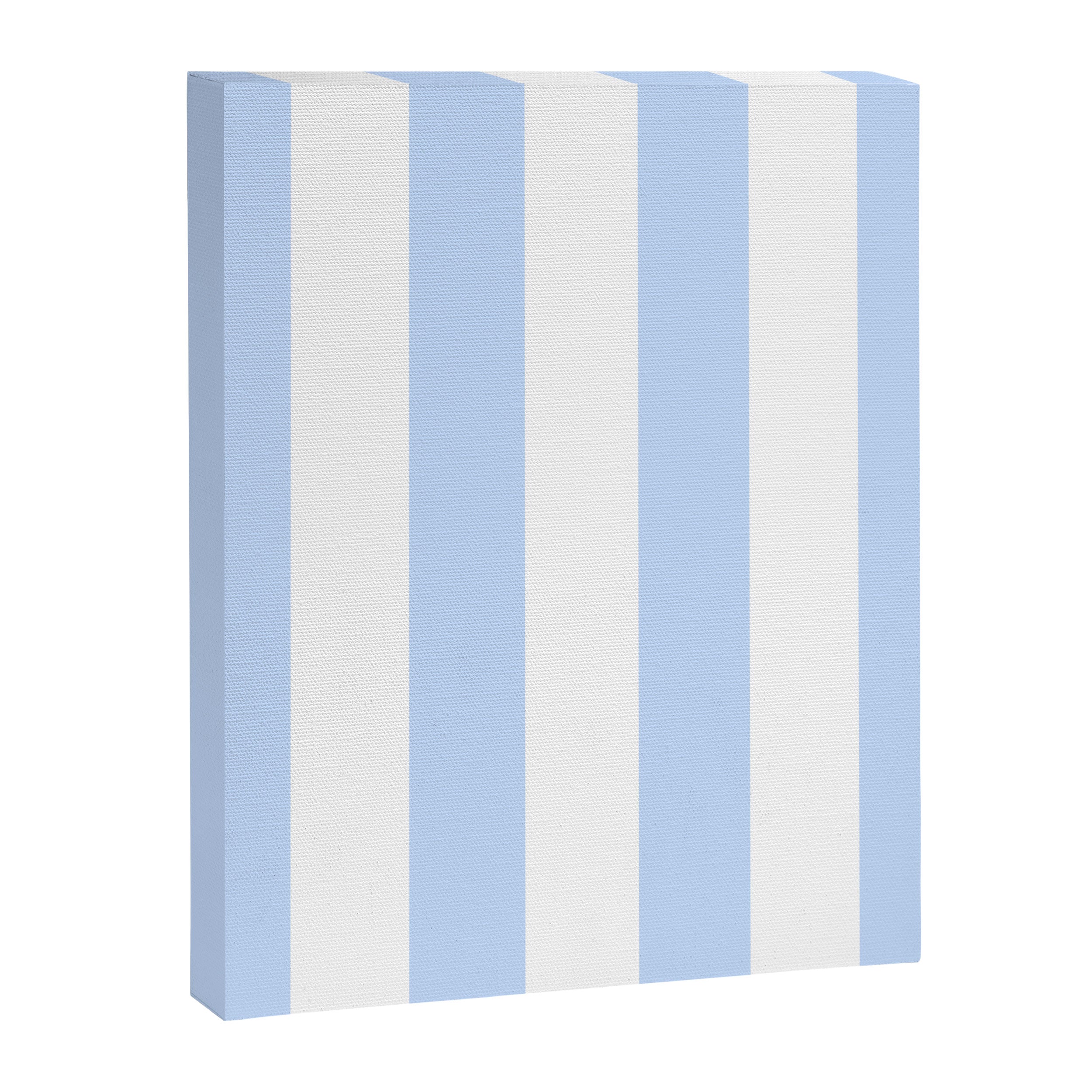 Pale Pastel Powder Blue and White Cabana Stripes Canvas Print Gallery Image 8