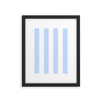 Pale Pastel Powder Blue and White Cabana Stripes Framed Art Print Gallery Image 6