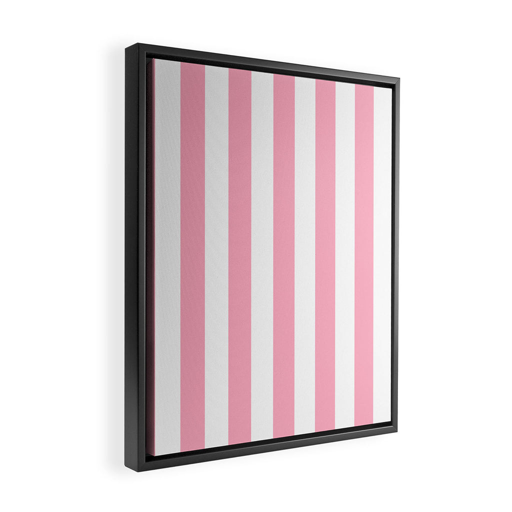 Palm Beach Pink Vertical Tent Stripes Florida Colors of the Sunshine State Framed Canvas Print Gallery Image 2