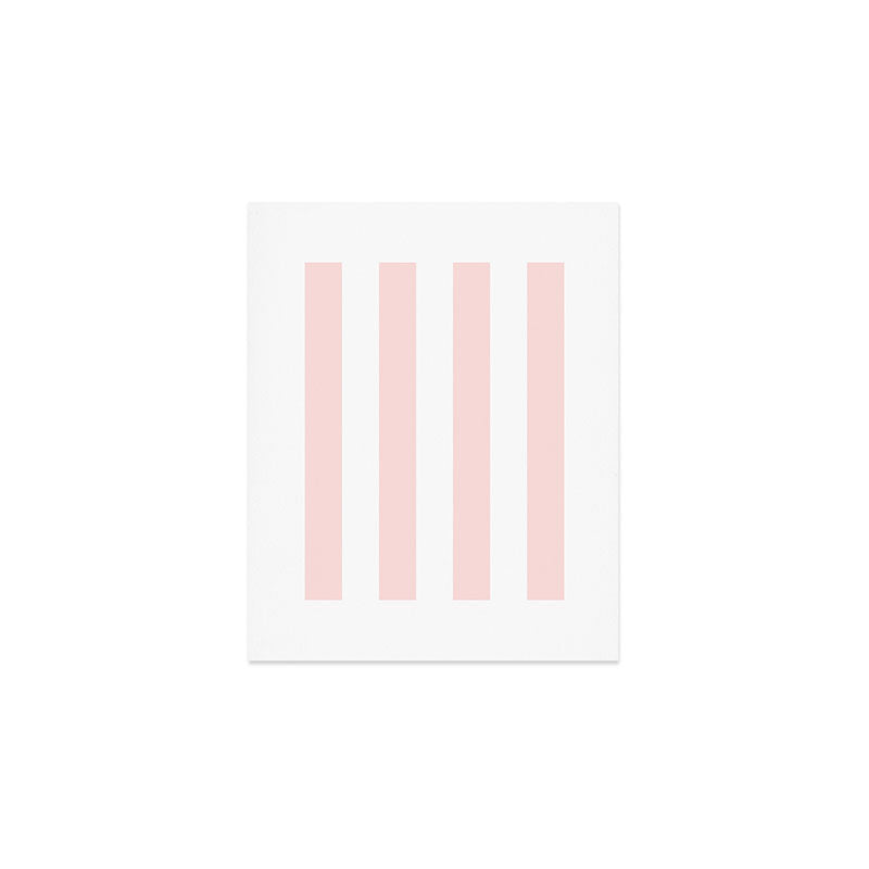 Pink Bubblegum Pop and White Wide Cabana Stripes Art Print Gallery Image 1