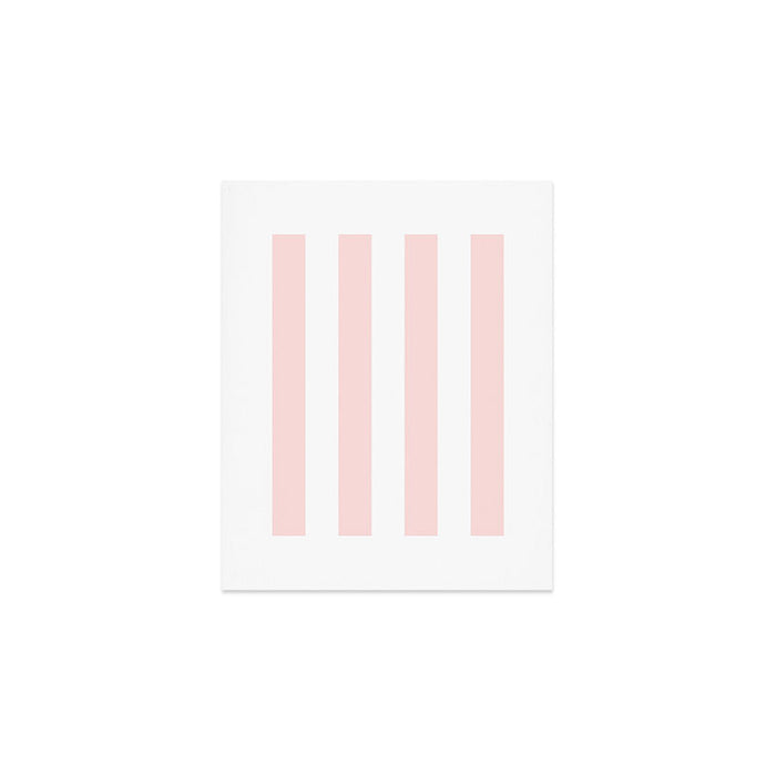 Pink Bubblegum Pop and White Wide Cabana Stripes Art Print Gallery Image 1