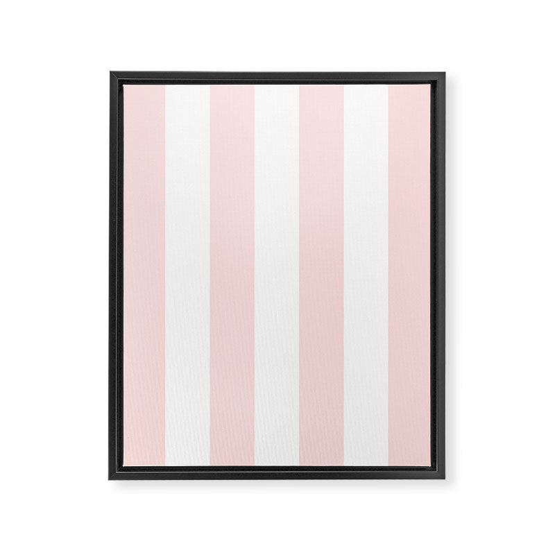Pink Bubblegum Pop and White Wide Cabana Stripes Framed Canvas Print Gallery Image 8