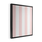 Pink Bubblegum Pop and White Wide Cabana Stripes Framed Canvas Print Gallery Image 2