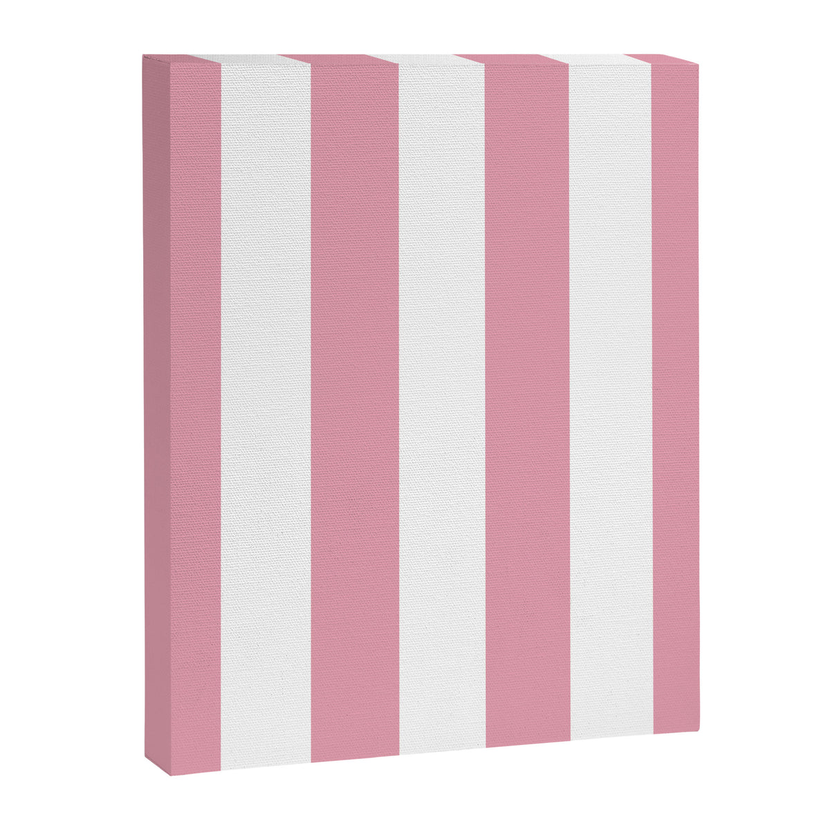 Rich Velvet Pink Rose and White Cabana Stripes Canvas Print Gallery Image 8