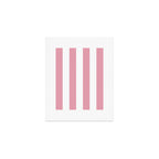 Rich Velvet Pink Rose and White Cabana Stripes Art Print Gallery Image 1