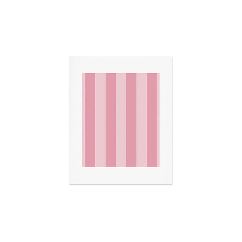 Rich Velvet Pink Rose Wide Cabana Stripes Art Print Gallery Image 1