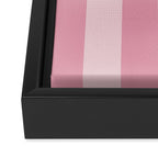 Rich Velvet Pink Rose Wide Cabana Stripes Framed Canvas Print Gallery Image 3