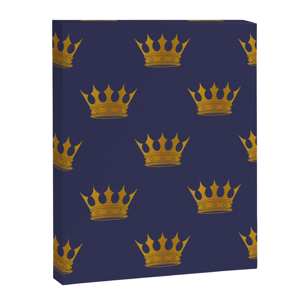 Royal Blue with Gold Crowns Canvas Print Gallery Image 8