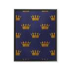 Royal Blue with Gold Crowns Framed Canvas Print Gallery Image 8
