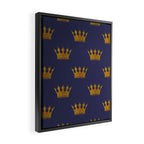 Royal Blue with Gold Crowns Framed Canvas Print Gallery Image 2