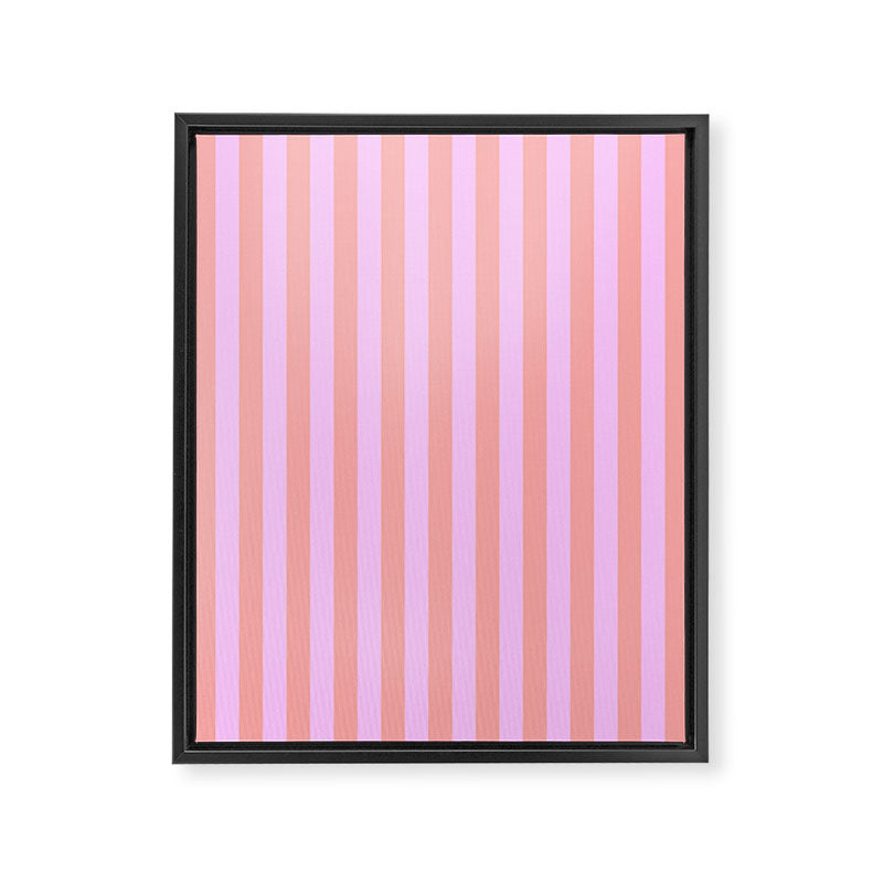 Sand Pink and Clematis Pink Summer Gazebo Stripes Framed Canvas Print Gallery Image 8