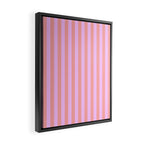 Sand Pink and Clematis Pink Summer Gazebo Stripes Framed Canvas Print Gallery Image 2