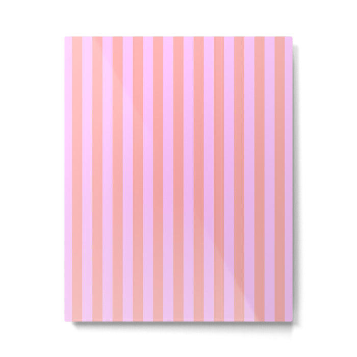 Sand Pink and Clematis Pink Summer Gazebo Stripes Metal Print Gallery Image 1