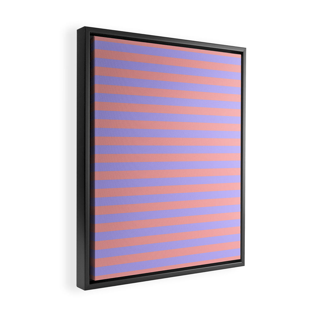 Sand Pink and Purple Wisteria  Summer Gazebo Stripes Framed Canvas Print Gallery Image 2