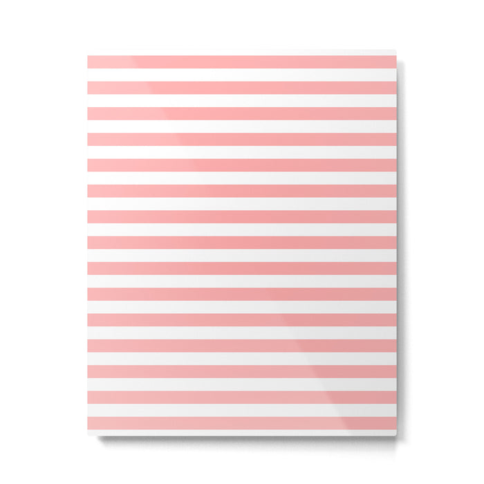 Sand Pink and White Tan Lines Summer Gazebo Stripes Metal Print Gallery Image 1