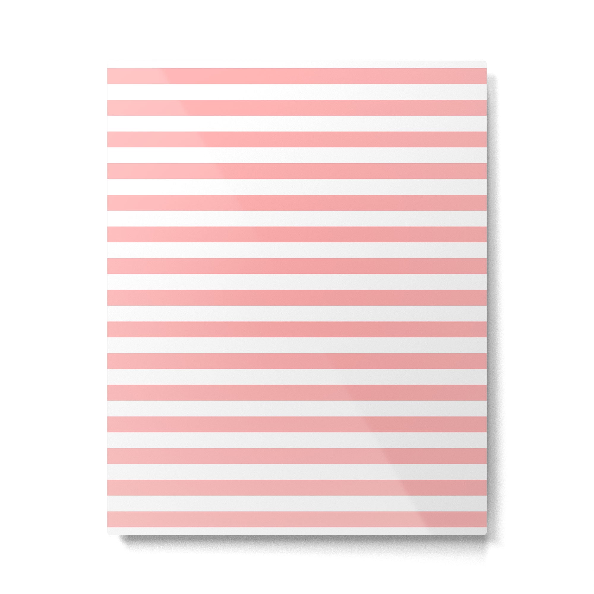 Sand Pink and White Tan Lines Summer Gazebo Stripes Metal Print Gallery Image 6