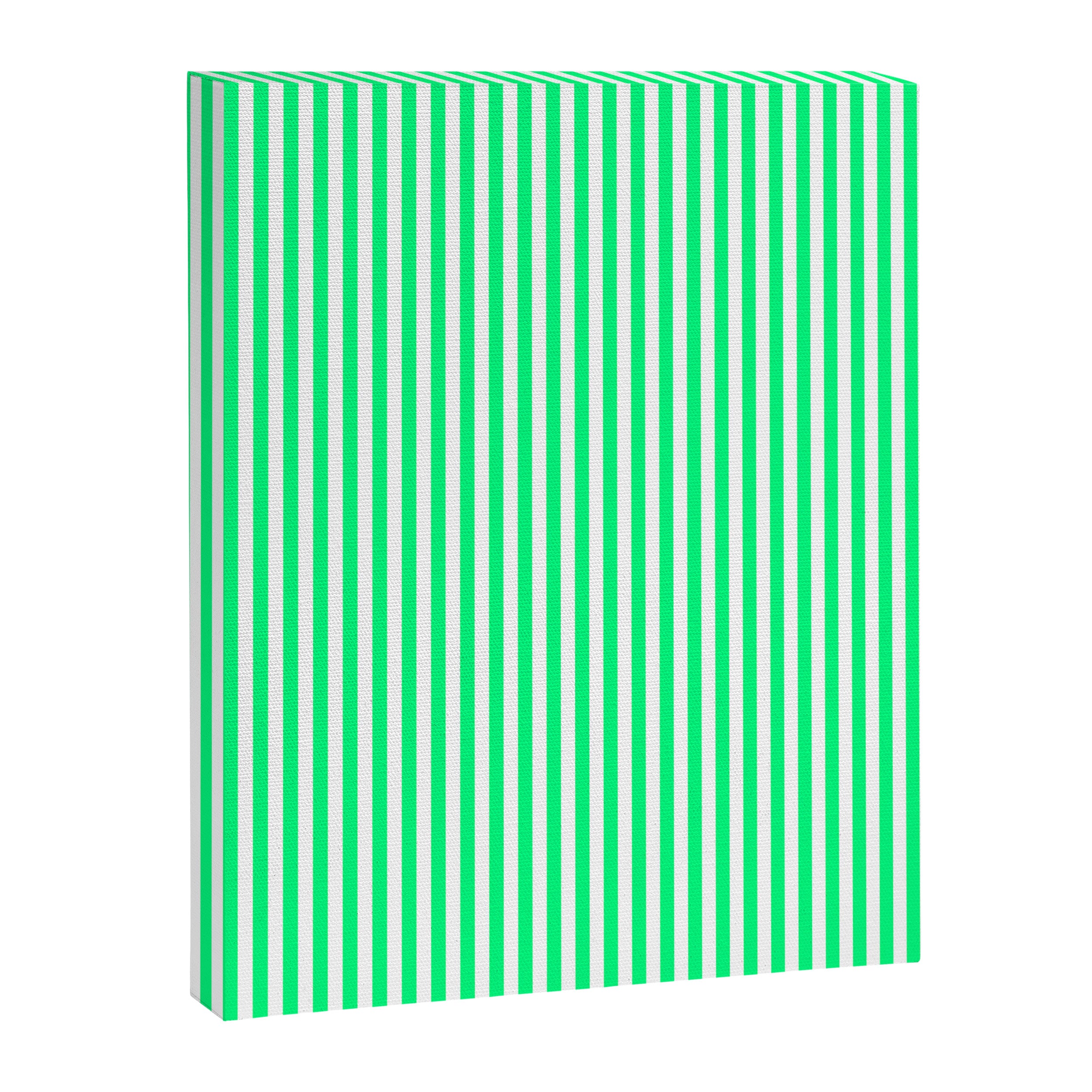 Spring Green and White Vertical Stripe Pattern for Crisp Interior Design Canvas Print Gallery Image 8