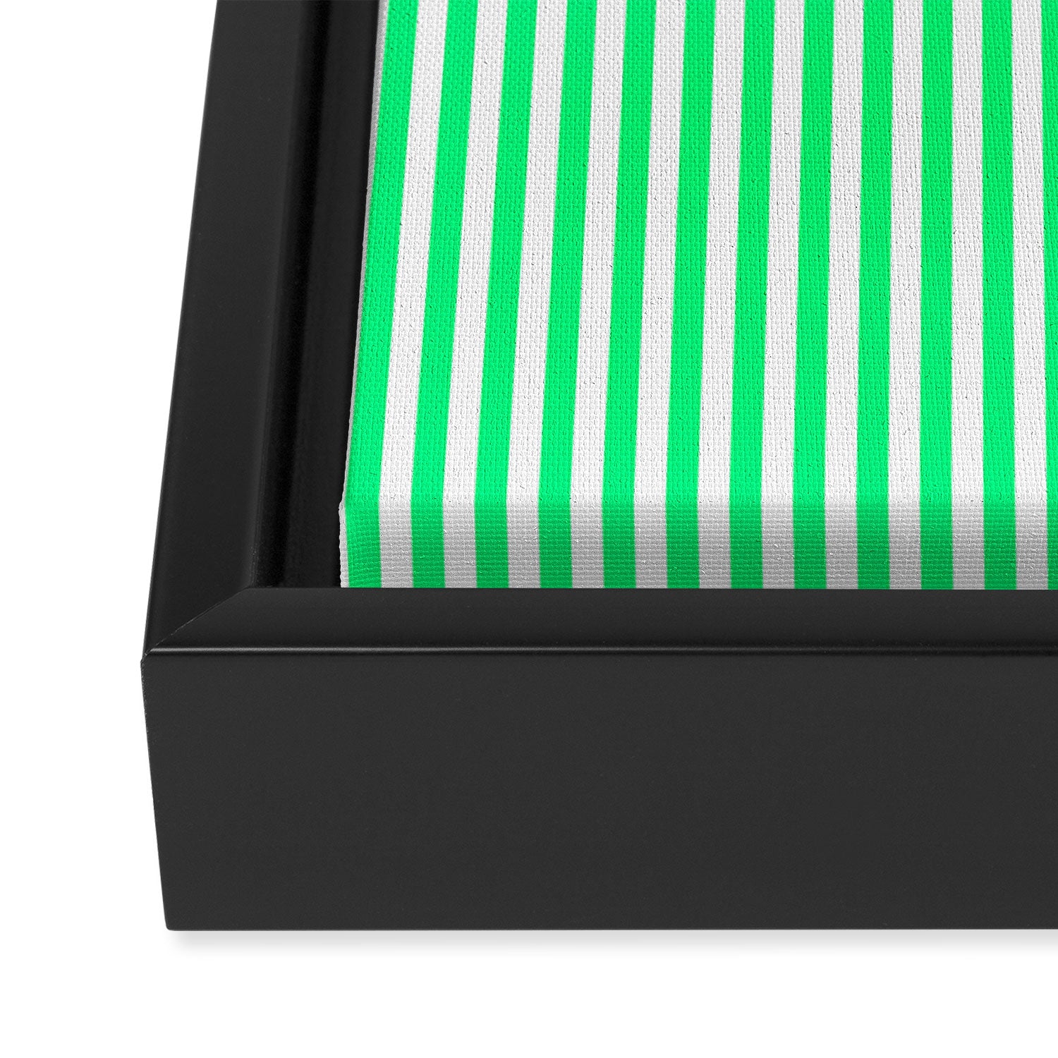 Spring Green and White Vertical Stripe Pattern for Crisp Interior Design Framed Canvas Print Gallery Image 3