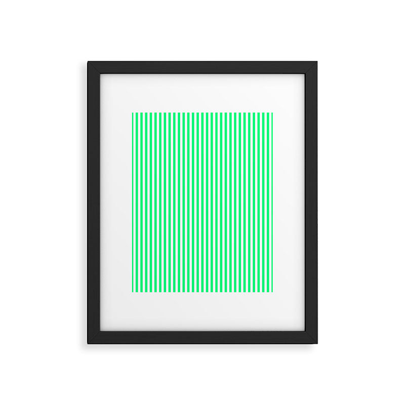 Spring Green and White Vertical Stripe Pattern for Crisp Interior Design Framed Art Print Gallery Image 6