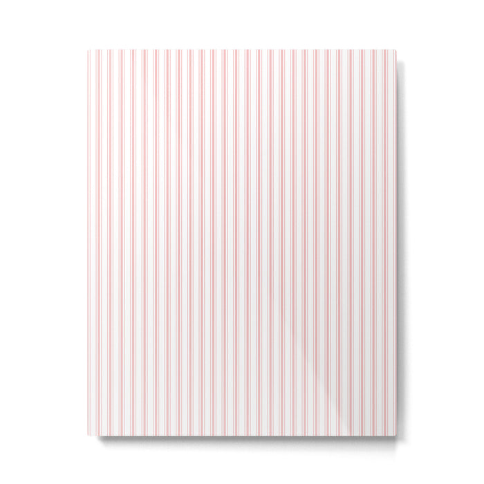Thin Lush Blush Pink and White Mattress Ticking Stripes Metal Print Gallery Image 1