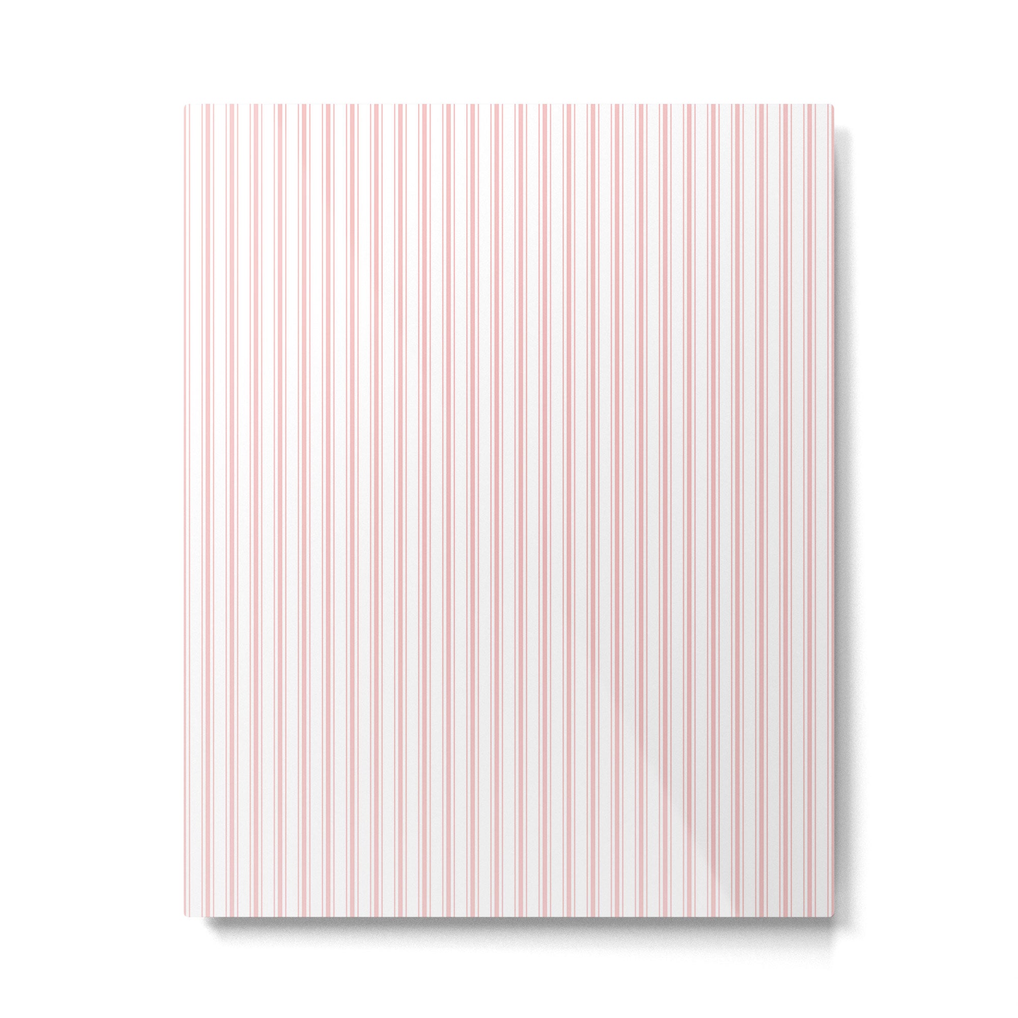 Thin Lush Blush Pink and White Mattress Ticking Stripes Metal Print Gallery Image 6