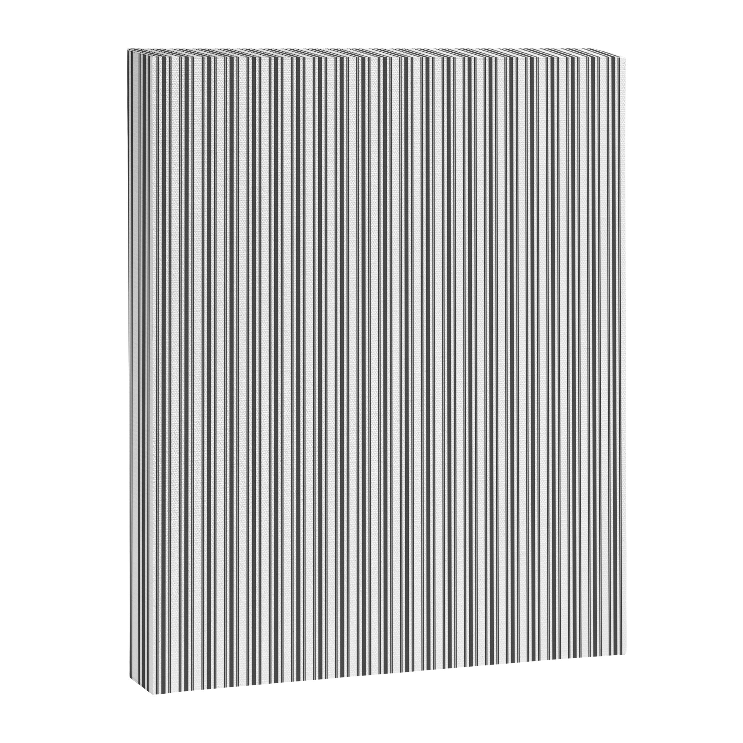 Trendy French Black and White Mattress Ticking Double Stripes Canvas Print Gallery Image 8