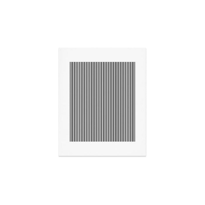 Trendy French Black and White Mattress Ticking Double Stripes Art Print Gallery Image 1