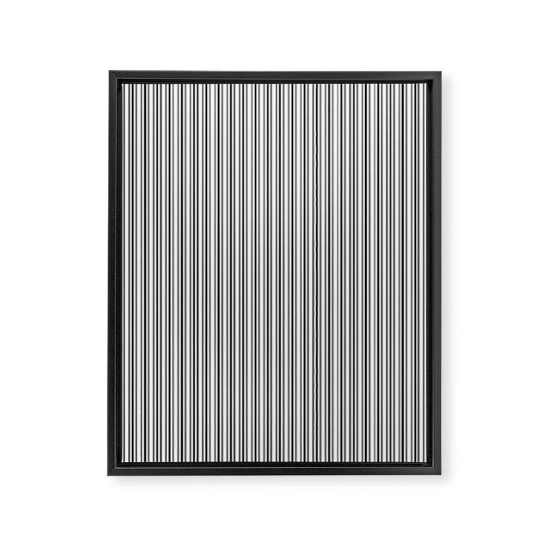Trendy French Black and White Mattress Ticking Double Stripes Framed Canvas Print Gallery Image 8