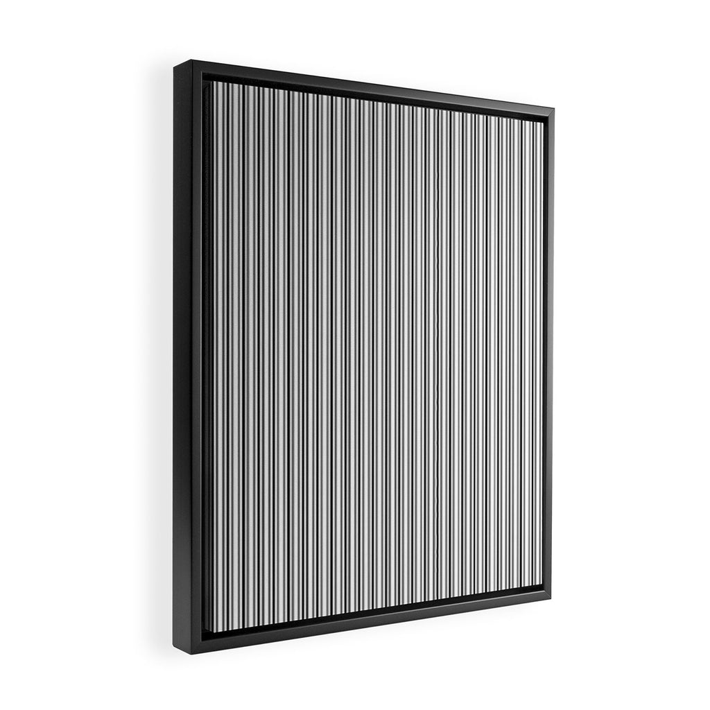 Trendy French Black and White Mattress Ticking Double Stripes Framed Canvas Print Gallery Image 2