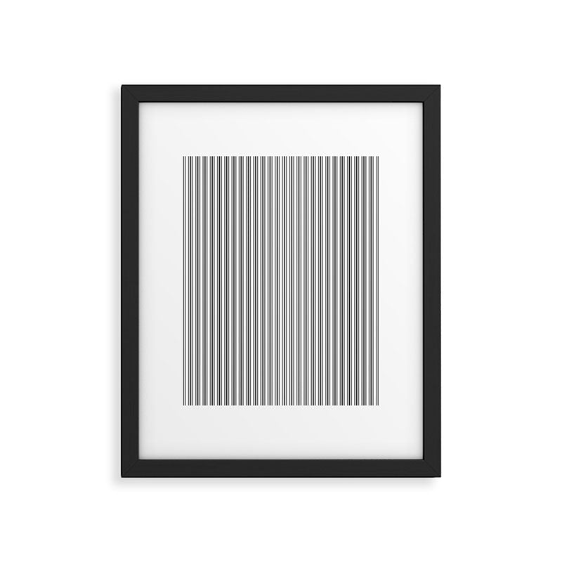 Trendy French Black and White Mattress Ticking Double Stripes Framed Art Print Gallery Image 6