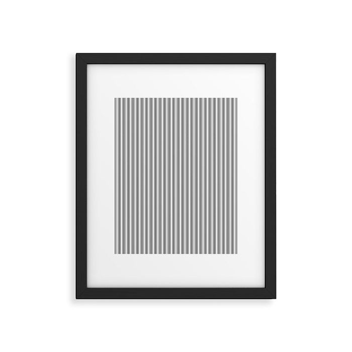 Trendy French Black and White Mattress Ticking Double Stripes Framed Art Print Gallery Image 1