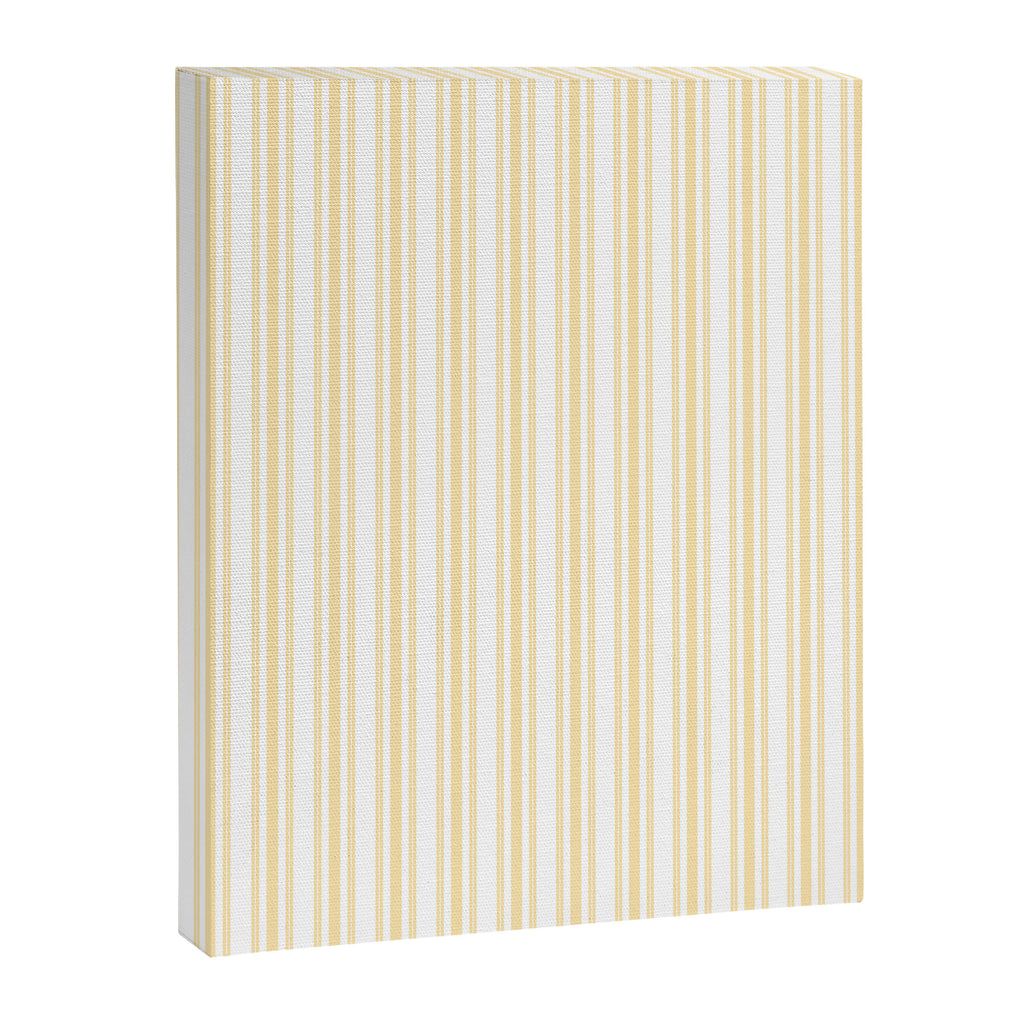 Trendy Large Buttercup Yellow Pastel Butter French Mattress Ticking Double Stripes Canvas Print Gallery Image 3